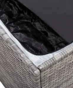 vidaXL Garden Storage Box Grey 120x50x60 cm Poly Rattan
