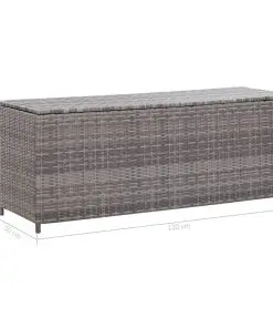 vidaXL Garden Storage Box Grey 120x50x60 cm Poly Rattan