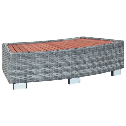 vidaXL Spa Step Grey Poly Rattan 92x45x25 cm