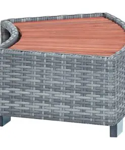 vidaXL Spa Step Grey Poly Rattan 92x45x25 cm