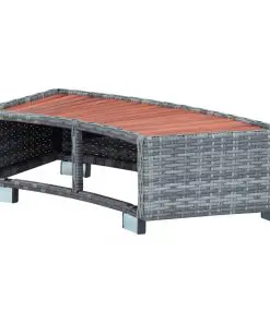 vidaXL Spa Step Grey Poly Rattan 92x45x25 cm