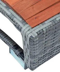 vidaXL Spa Step Grey Poly Rattan 92x45x25 cm