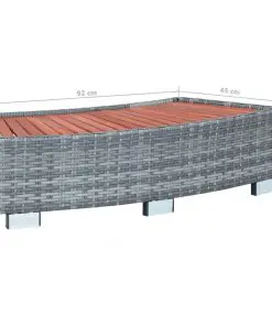 vidaXL Spa Step Grey Poly Rattan 92x45x25 cm