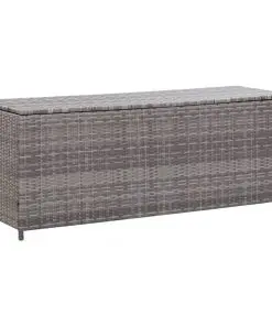 vidaXL Garden Storage Box Grey 150x50x60 cm Poly Rattan