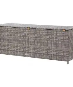vidaXL Garden Storage Box Grey 150x50x60 cm Poly Rattan