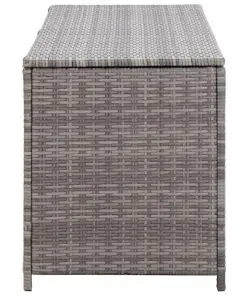 vidaXL Garden Storage Box Grey 150x50x60 cm Poly Rattan
