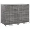 vidaXL Double Wheelie Bin Shed Poly Rattan Anthracite 148x77x111 cm vidaXL Double Wheelie Bin Shed Poly Rattan Anthracite 148x77x111 cm