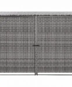 vidaXL Double Wheelie Bin Shed Poly Rattan Anthracite 148x77x111 cm