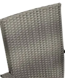 vidaXL Stackable Outdoor Chairs 2 pcs Grey Poly Rattan