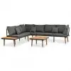vidaXL 4 Piece Garden Lounge Set with Cushions Solid Acacia Wood