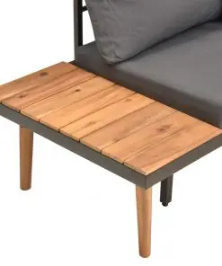 vidaXL 4 Piece Garden Lounge Set with Cushions Solid Acacia Wood