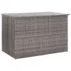 vidaXL Garden Storage Box Grey 150x100x100 cm Poly Rattan