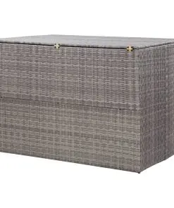 vidaXL Garden Storage Box Grey 150x100x100 cm Poly Rattan