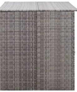 vidaXL Garden Storage Box Grey 150x100x100 cm Poly Rattan