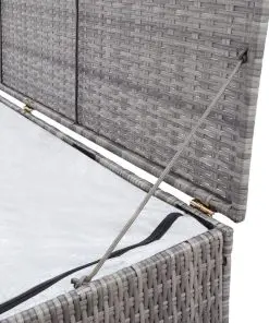 vidaXL Garden Storage Box Grey 150x100x100 cm Poly Rattan