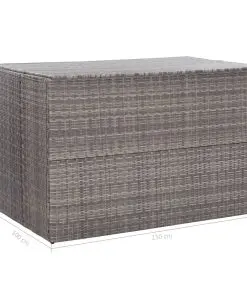 vidaXL Garden Storage Box Grey 150x100x100 cm Poly Rattan