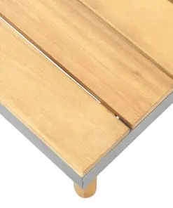 vidaXL Garden Coffee Table 60x60x31.5 cm Solid Acacia Wood