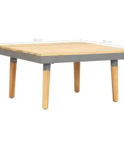 vidaXL Garden Coffee Table 60x60x31.5 cm Solid Acacia Wood