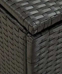 vidaXL Garden Storage Box Poly Rattan 100x50x50 cm Black