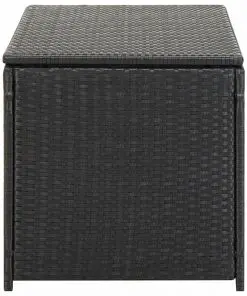 vidaXL Garden Storage Box Poly Rattan 100x50x50 cm Black