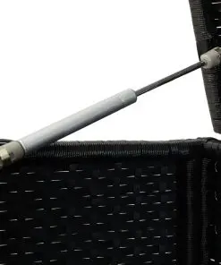 vidaXL Garden Storage Box Poly Rattan 100x50x50 cm Black