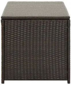 vidaXL Garden Storage Box Poly Rattan 100x50x50 cm Brown