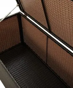 vidaXL Garden Storage Box Poly Rattan 100x50x50 cm Brown