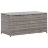 vidaXL Garden Storage Box Poly Rattan 100x50x50 cm Grey vidaXL Garden Storage Box Poly Rattan 100x50x50 cm Grey