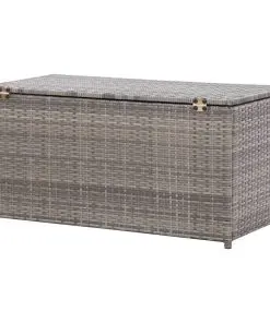 vidaXL Garden Storage Box Poly Rattan 100x50x50 cm Grey
