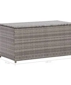 vidaXL Garden Storage Box Poly Rattan 100x50x50 cm Grey