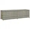 vidaXL Garden Storage Box Poly Rattan 200x50x60 cm Grey