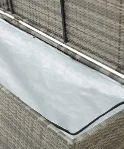 vidaXL Garden Storage Box Poly Rattan 200x50x60 cm Grey