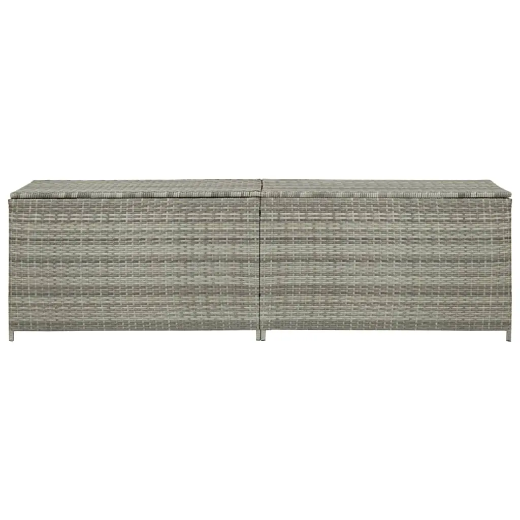 vidaXL Garden Storage Box Poly Rattan 200x50x60 cm Grey