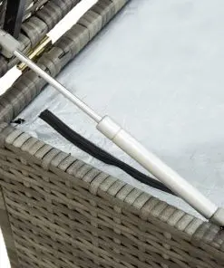 vidaXL Garden Storage Box Poly Rattan 200x50x60 cm Grey