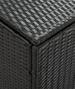 vidaXL Garden Storage Box Poly Rattan 180x90x75 cm Black