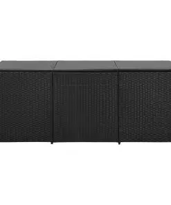 vidaXL Garden Storage Box Poly Rattan 180x90x75 cm Black