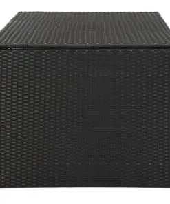 vidaXL Garden Storage Box Poly Rattan 180x90x75 cm Black