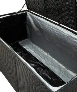 vidaXL Garden Storage Box Poly Rattan 180x90x75 cm Black
