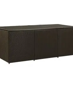 vidaXL Garden Storage Box Poly Rattan 180x90x75 cm Brown