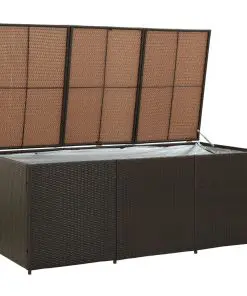 vidaXL Garden Storage Box Poly Rattan 180x90x75 cm Brown