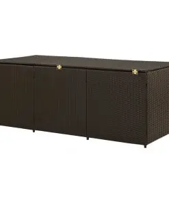 vidaXL Garden Storage Box Poly Rattan 180x90x75 cm Brown