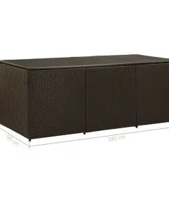 vidaXL Garden Storage Box Poly Rattan 180x90x75 cm Brown