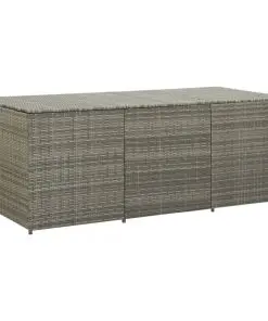 vidaXL Garden Storage Box Poly Rattan 180x90x75 cm Grey