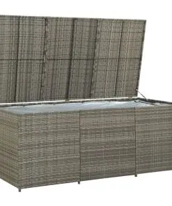 vidaXL Garden Storage Box Poly Rattan 180x90x75 cm Grey