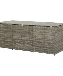 vidaXL Garden Storage Box Poly Rattan 180x90x75 cm Grey