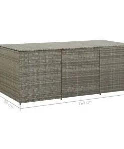 vidaXL Garden Storage Box Poly Rattan 180x90x75 cm Grey
