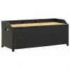 vidaXL Garden Storage Bench 120 cm Poly Rattan Black