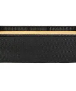 vidaXL Garden Storage Bench 120 cm Poly Rattan Black