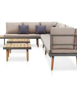 vidaXL 7 Piece Garden Lounge Set with Cushions Solid Acacia Wood