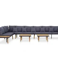 vidaXL 7 Piece Garden Lounge Set with Cushions Solid Acacia Wood